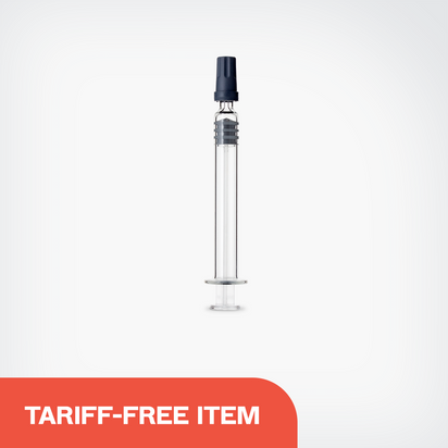 Long Non-Graduated Glass Syringe - Straight Tip & End Cap