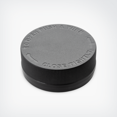 Child Resistant Tamper Evident (CRTE) Ribbed Black Black Band - ebottles