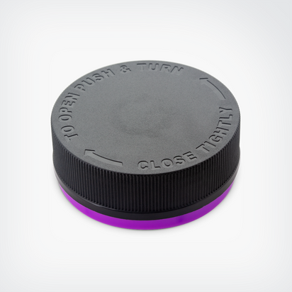 Child Resistant Tamper Evident (CRTE) Ribbed Black Purple Band - ebottles