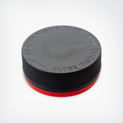 Child Resistant Tamper Evident (CRTE) Ribbed Black Red Band - ebottles