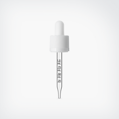 Ribbed Child Resistant Tamper Evident (CRTE) Graduated Glass Pipette - ebottles