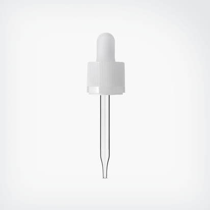 Ribbed Non-Graduated Glass Pipette Child Resistant Tamper Evident (CRTE) White - ebottles-store